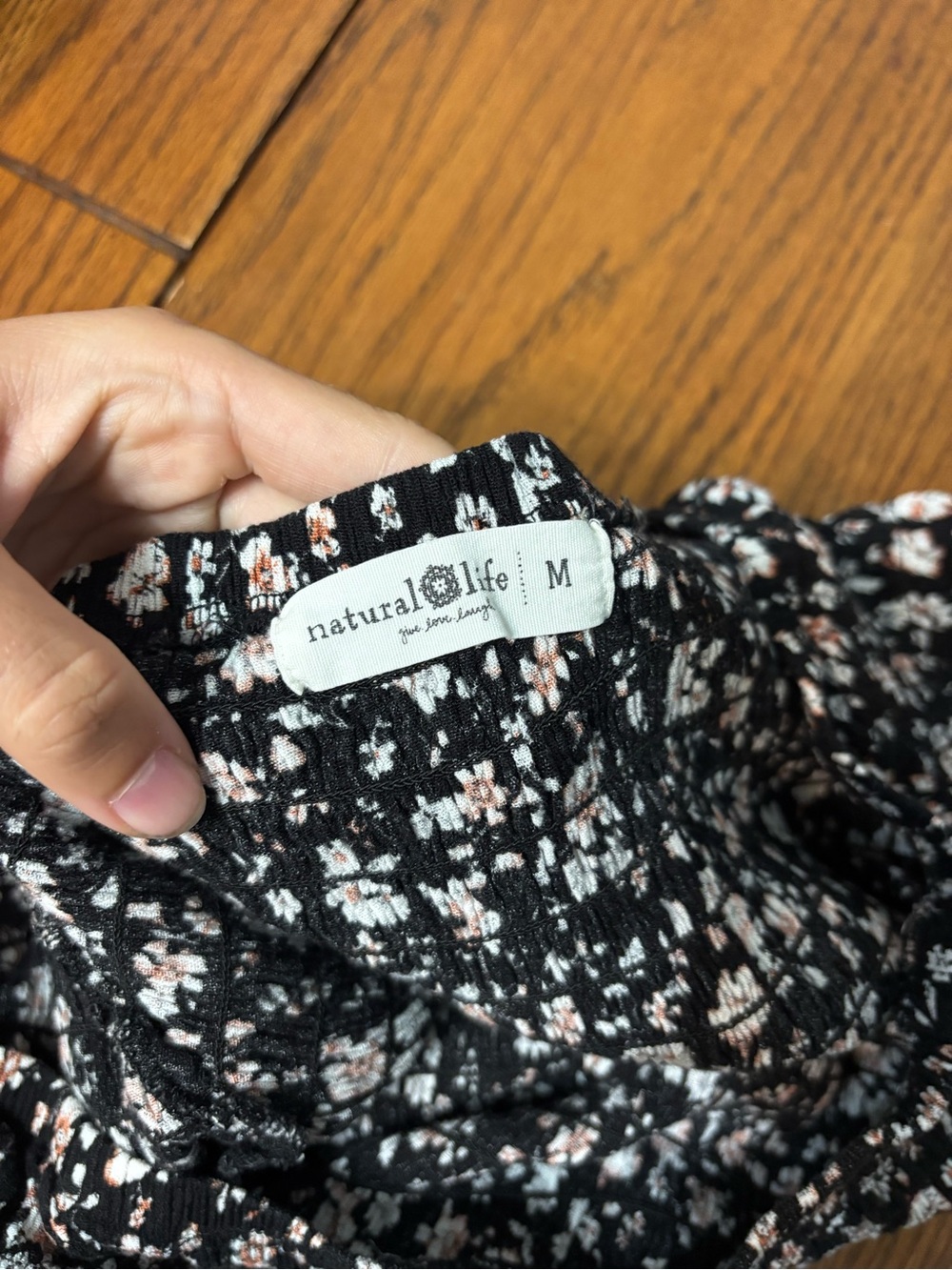 Natural Life Daisy tiered midi dress smocked floral size M boho - Picture 5 of 6